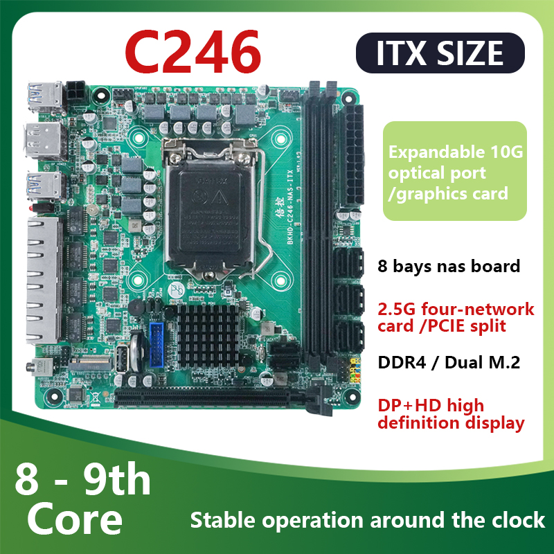 Nas Motherboard 8 Sata Mini Itx - Placa Base C246 ITX NAS Compatible