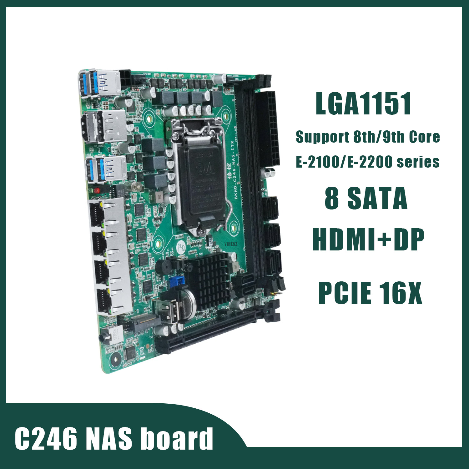 Nas Motherboard 8 Sata Mini Itx - Placa Base C246 NAS, 8 SATA