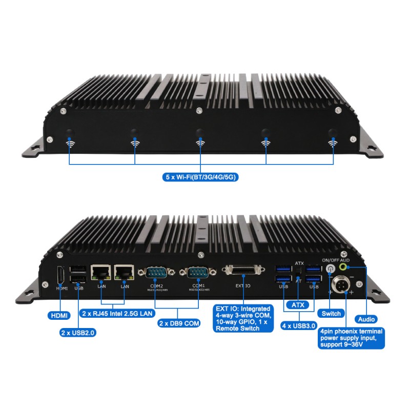 Fanless Industrial Pc Rs485 Core I7 - Computadora Industrial Robusta sin Ventilador, Core