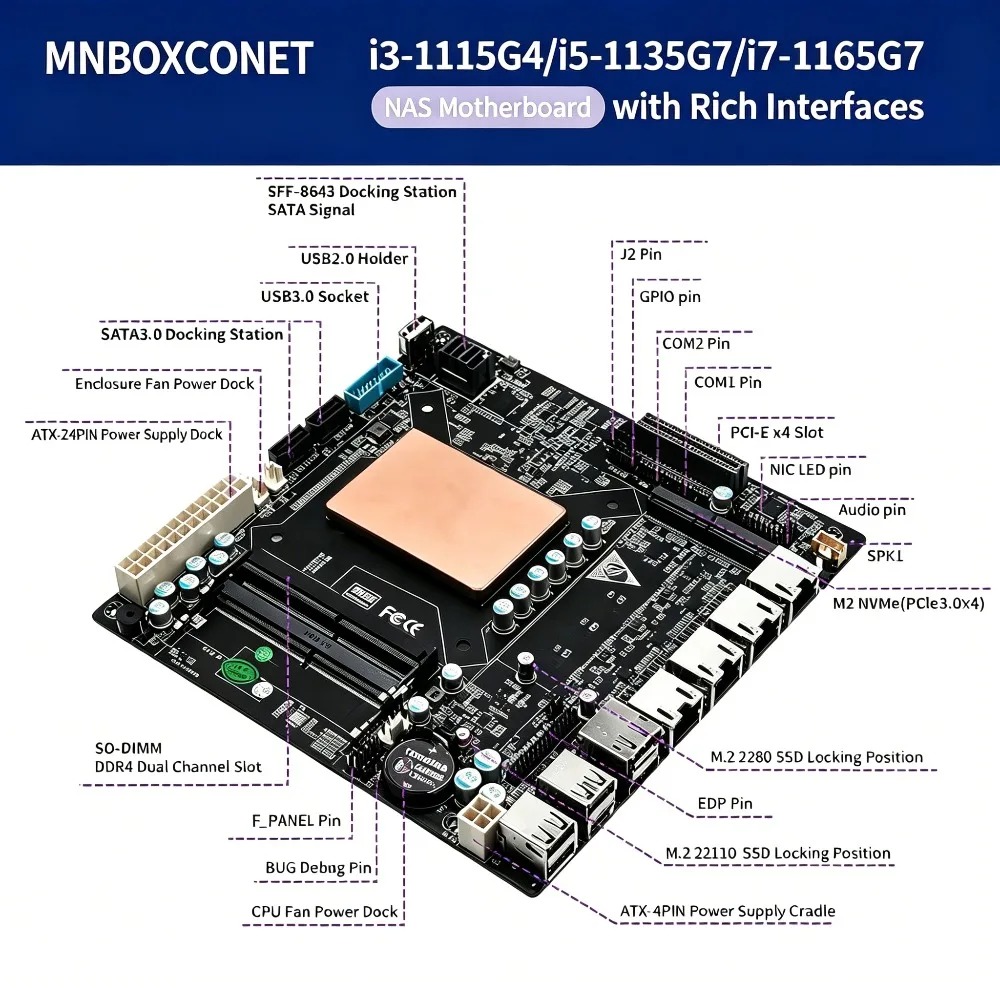 Placa base ITX NAS con Intel C - Nas Motherboard 8 Sata Mini Itx reseña y precio