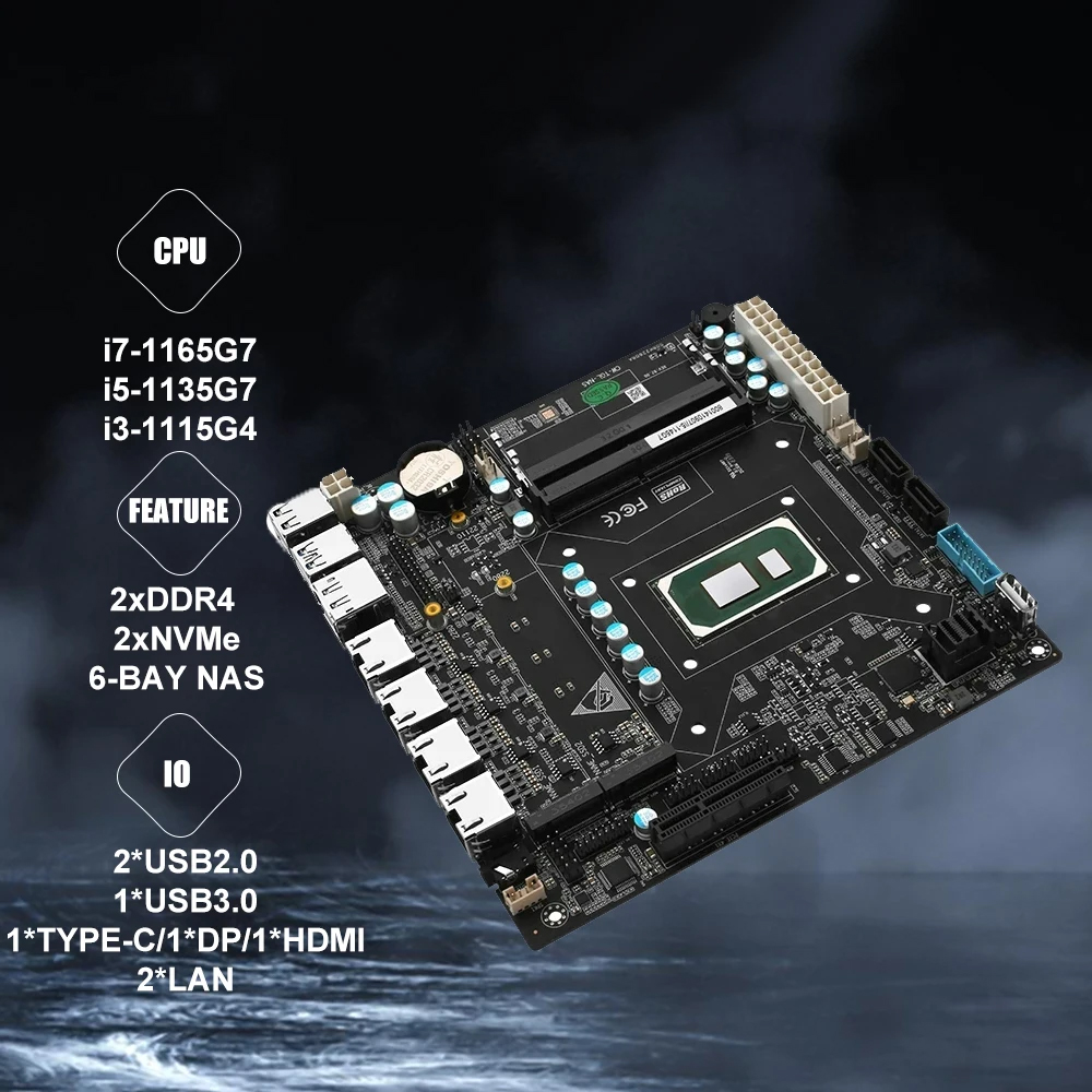 Placa base Nas ITX Set integra - Nas Motherboard 8 Sata Mini Itx reseña y precio