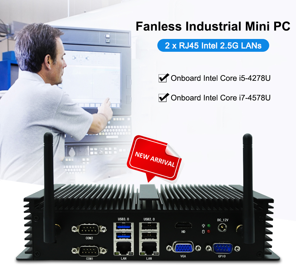 PC integrada sin ventilador In - Fanless Industrial Pc Rs485 Core I7 reseña y precio